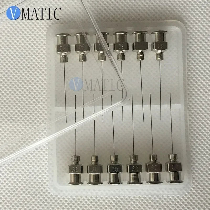 ‌30G 1.5" Industrial Dispensing Needle Tips | 12Pcs Stainless Steel Syringe Needles for Glue/Epoxy/Solder Paste‌