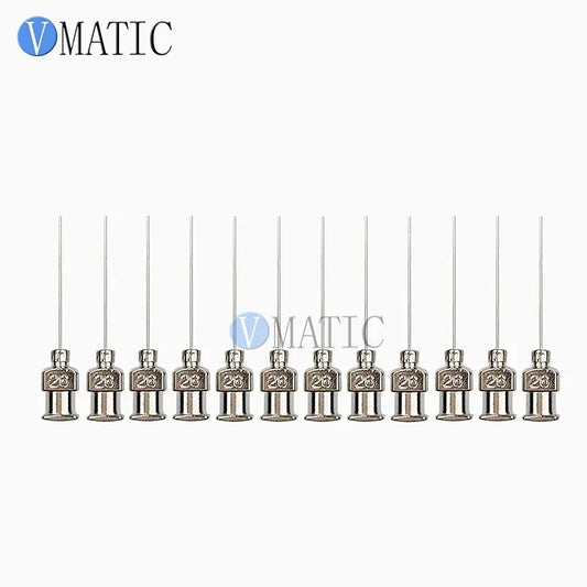 Free Shipping 12Pcs 1 Inch Length 26G Blunt Stainless Steel Glue Dispensing Syringe Needles Tips