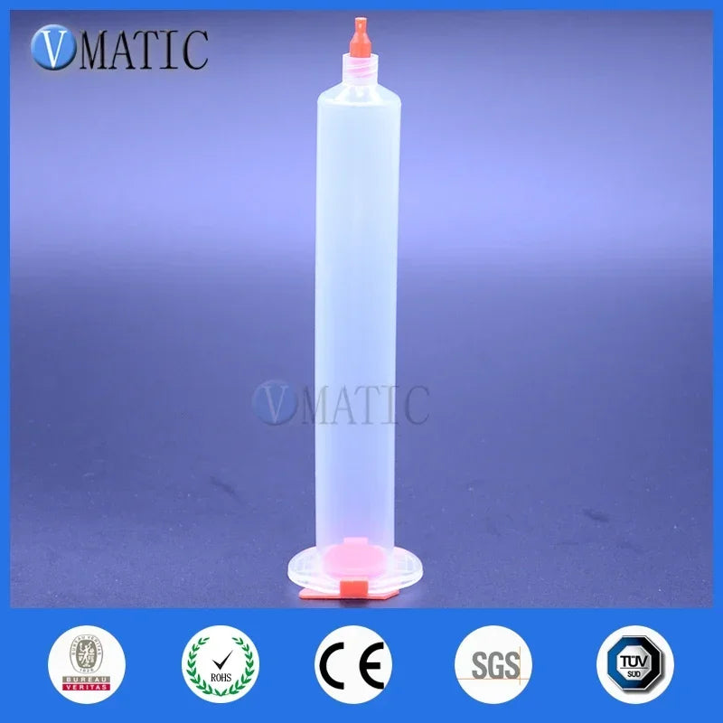 Free Shipping 280 Sets Luer Lock 55cc 55ml Clear Glue Fluid Dispensing Pneumatic Syringe Barrels W Piston/Stopper/End Cover