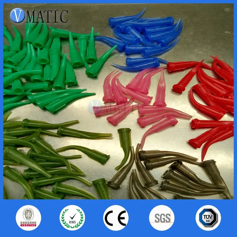 Free Shipping High Quality 100 Pcs TT Tapered Fluid Glue Adhesive Dispensing Plastic Bent Needle