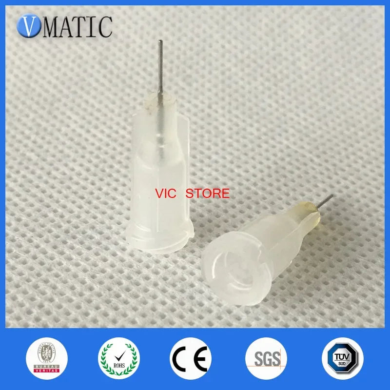 Free Shipping Clear Color 100Pcs/Lot 27G 1/4'' Stainless Steel Tip Dispensing Screw Needles Syringe Needle Tips