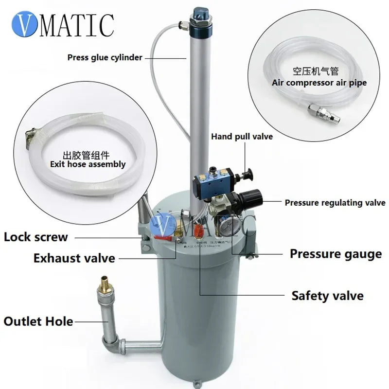Free Shipping 2600ml Silica Gel Glue Dispensing Pressure Tank