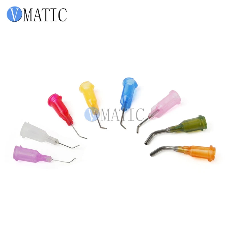 Free Shipping 0.5'' 500Pcs Pre-Bent Dispenser Flow Tips 45 Degree Bent Stainless Steel Liquid Dispensing Needles 1/2 Inch