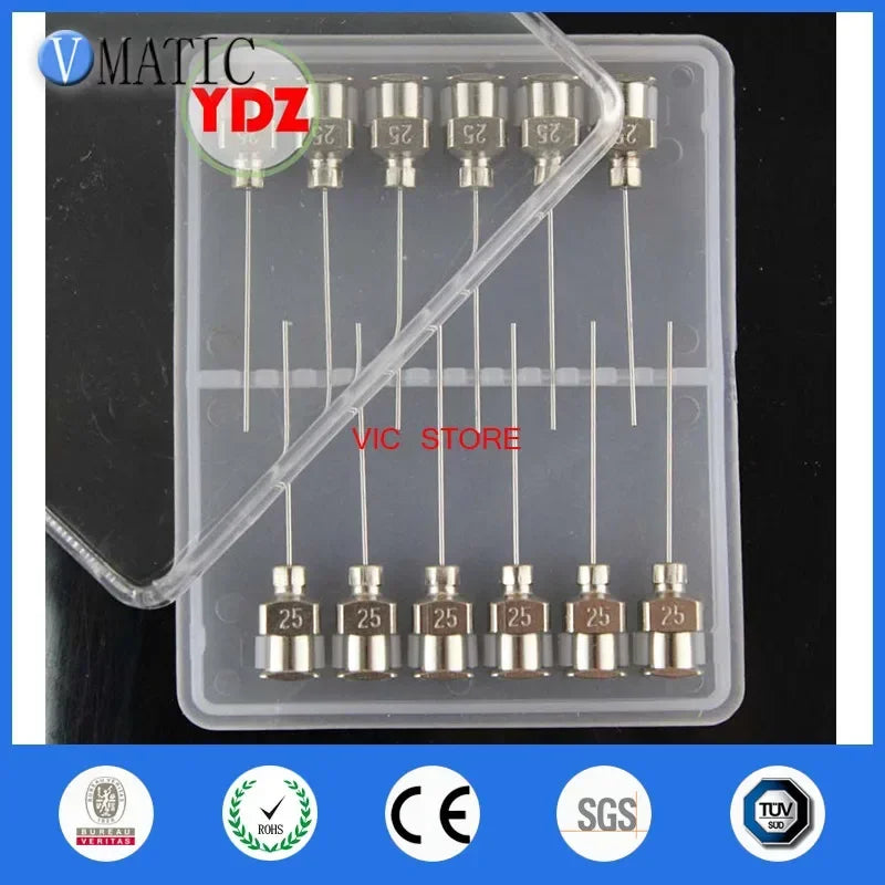 Free Shipping 12Pcs 1 Inch Tip Length 25G Blunt Stainless Steel Glue Dispensing Needles Syringe Needle Glue Dispensing Tips