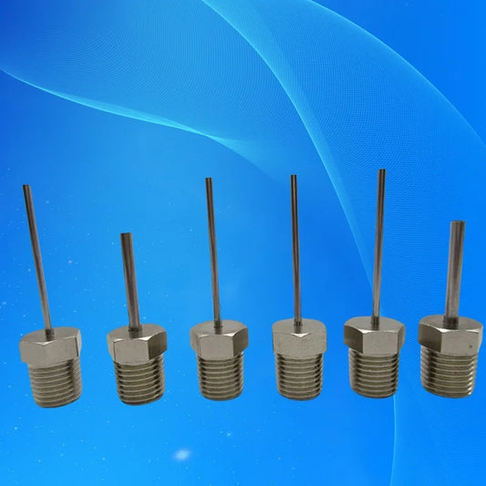 Stainless Steel Luer Lock Needle - M8/M10/G1/8/G1/4 Threads, 50mm Blunt Tip for Precise Glue/Liquid Dispensing