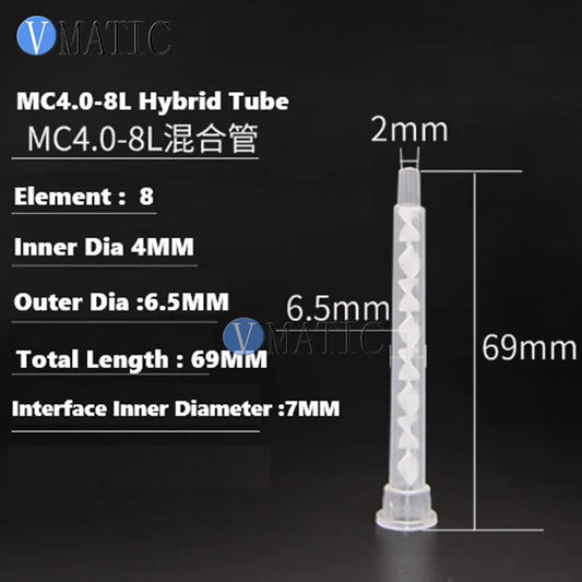Free Shipping MC4.0-8L AB Static Mixing Tube Nozzle for 2K Adhesive Glue Dual Cartridge Dispensing