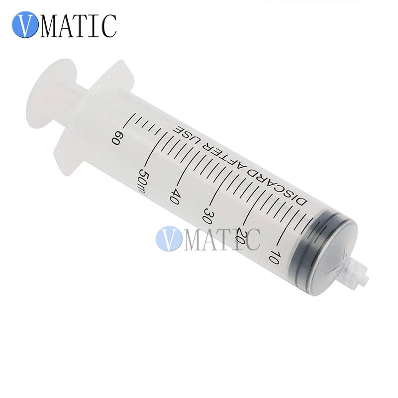 Free Shipping Non Sterilized Quality 5Pcs 60ml/cc Luer Lock Plastic Manual Luer Lock Tip Syringe