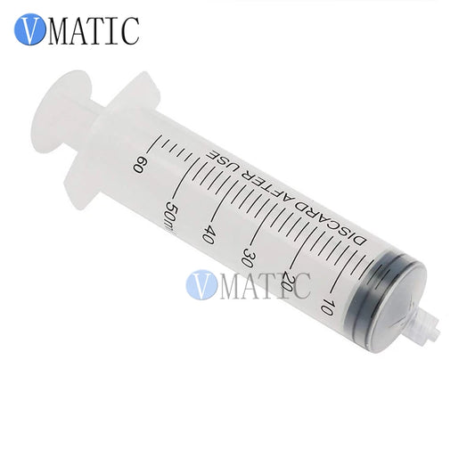 Free Shipping Non Sterilized Quality 5Pcs 60ml/cc Luer Lock Plastic Manual Luer Lock Tip Syringe