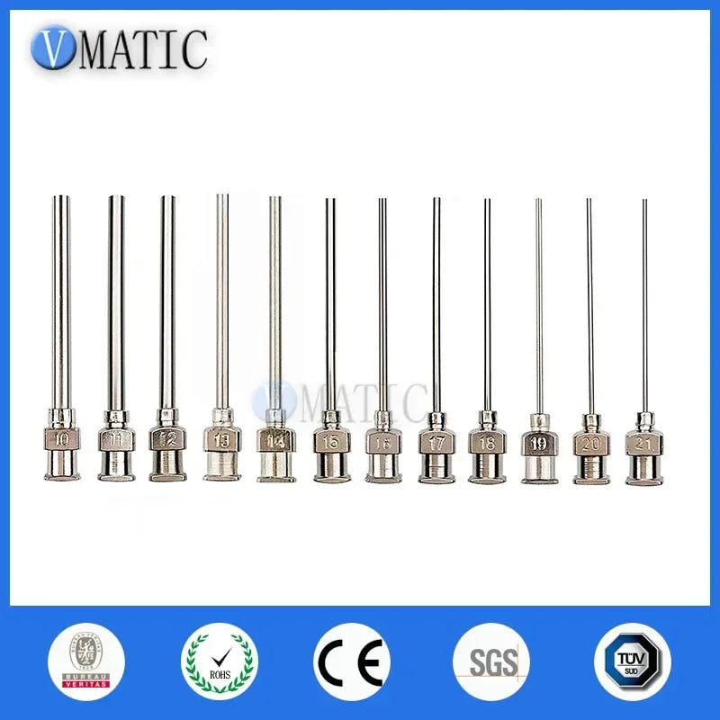 ‌Industrial Blunt Tip Needles | 1.5 inches Stainless Steel Dispensing Tips 10G-21G 12pcs Set for Electronics Anti-Clog