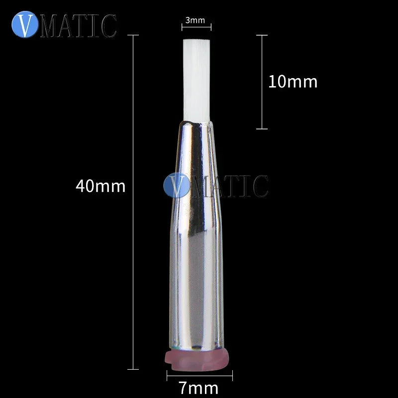 ‌Precision Dispensing Brush Needle 14G-27G | 3mm Dia Stainless Steel Tip for Epoxy/Silicone Glue (Reusable Anti-Clog Syringes Ki
