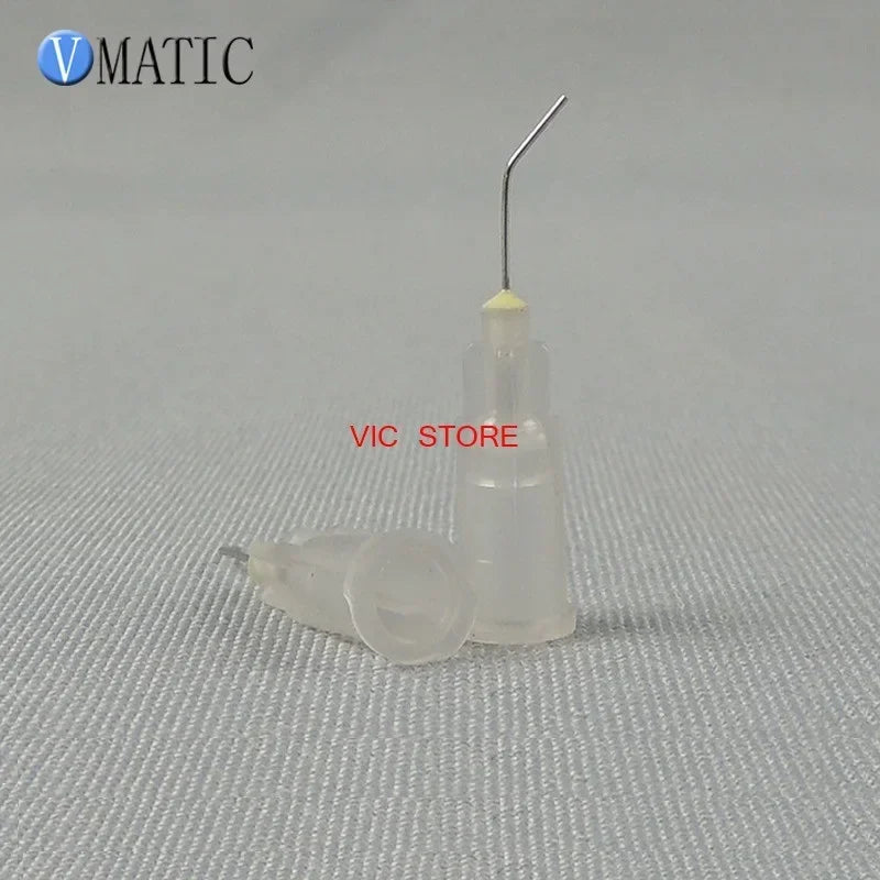 Free Shipping 100 Pieces 27G 45 Bent Degree 0.5'' Glue Dispensing Needle Bayonet Type Dispenser Needles 1/2 Inch
