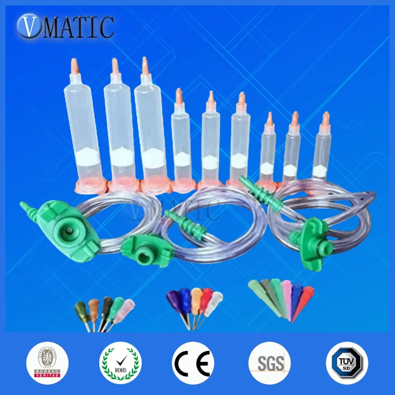 ‌Disposable Pneumatic Syringe Kit | Grade Glue Dispenser with  Needles & Caps for Electronics Free Shipping‌