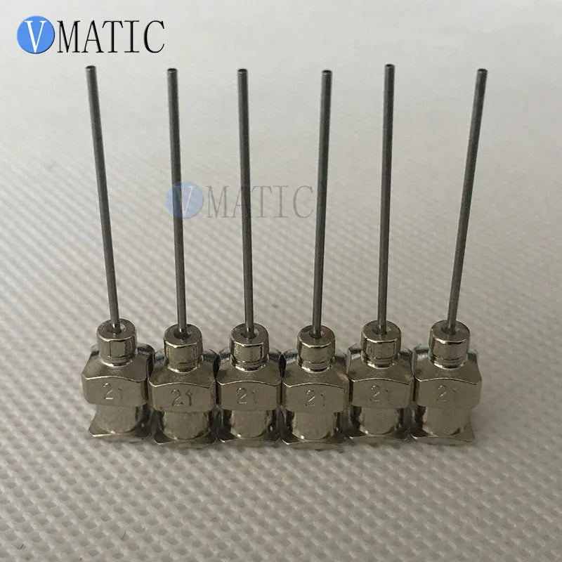 Free Shipping 12 Pcs 1 Inch Tip 21G Blunt Stainless Steel Glue Liquid Fluid Dispensing Syringe Needle