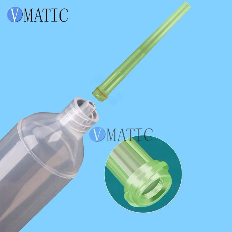 Precision Slant-Cut Dispensing Needle Tips - 60mm Length with Plastic Base TT Thread for EFD Syringe Anti-Clogging