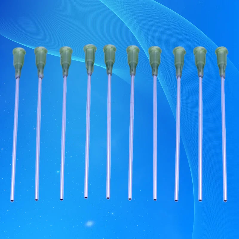 ‌10Pcs 14G Dispensing Needle Tips 100mm | High-Flow Blunt Tip for Epoxy/Glue/Lubricant (Bulk Plastic Syringe Accessories)‌