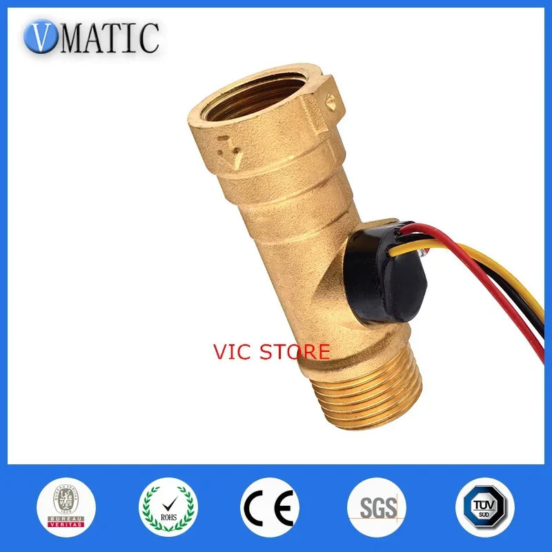 Free Shipping Copper Housing High Precision VCA568-2 Pipe Fluid Rate Oem Intelligent Brass Water Flow Sensor G1/2
