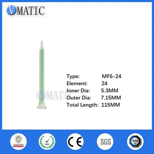 Free Shipping 1:1 Epoxy Adhesive Mixing Nozzles Epoxy Applicator Tip Static Mixer MF06-24 Mixing Nozzle 30pcs