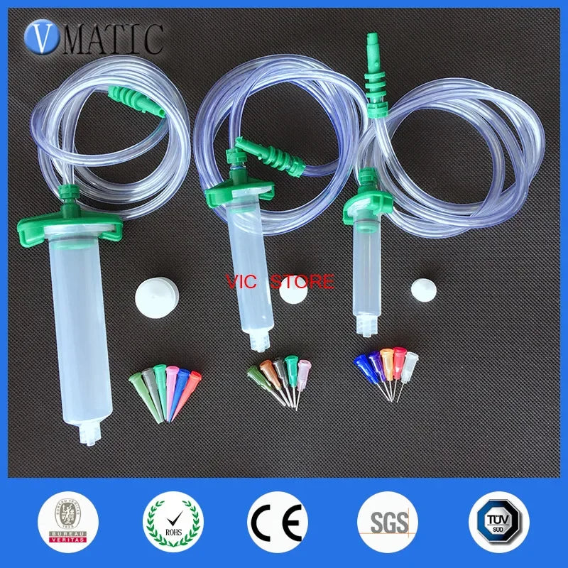 Free Shipping Green Color Liquid Dispenser Solder Paste Adhesive Glue Syringe With Glue Dispensing Needle Tips
