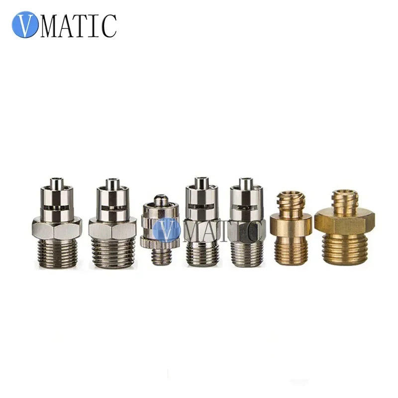 10pcs Alloy 1/4" 1/8" Inch Thread Luer Lock Fitting Connector Double Screw Syringe Adapter For Pneumatic Syringe