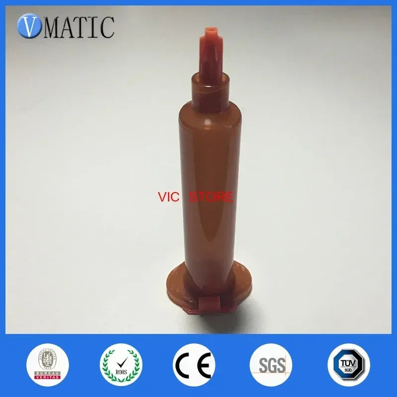 Free Shipping Amber Pneumatic Syringe 5cc/ml With Tip Cap, End Cover, Piston 50 Sets