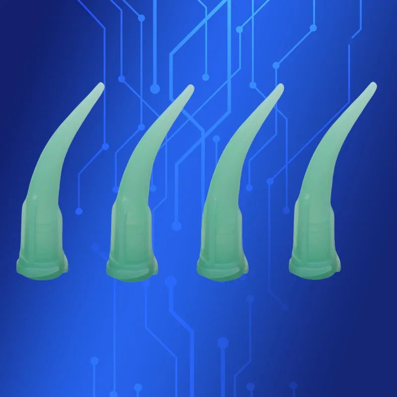 18G Tapered Bend Dispensing Needles 100PCS | TT Green for SMT (Anti-Clog) | Free Shipping & Trade Assurance