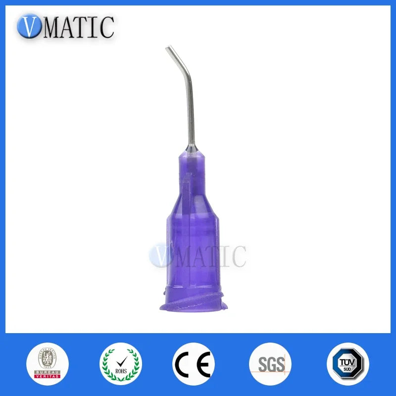 Free Shipping 100Pcs 21G Purple 0.5'' 1/2 Inch 45 Degree Adhesive Needle Tip