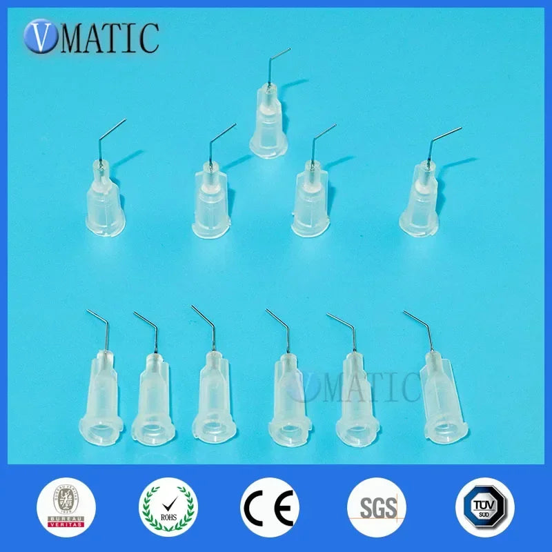 Free Shipping 27G Clear 0.5'' Length 45 Degree Bend Bent Dispensing Needle Tips Blunt Stainless Steel Dispenser Needles 1/2 Inch