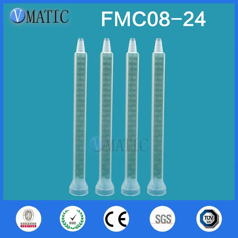 Free Shipping 5Pcs Quality Green Resin Static Mixer Fmc08-24 Mixing Nozzles Screw Mouth Silicone Mixing Tube Nozzle