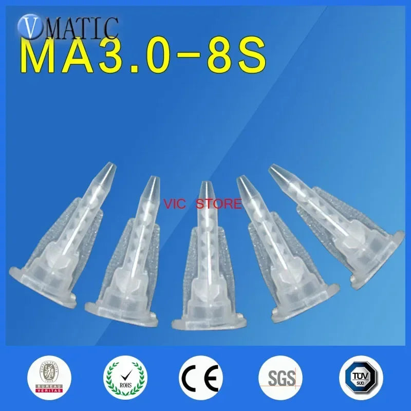 ‌MA3.0-8S Static Mixer Nozzles | 3.0-8mm Spiral Mixing Tips for High Viscosity Epoxy/AB Glue Dispensing (Leak-Proof Design)‌