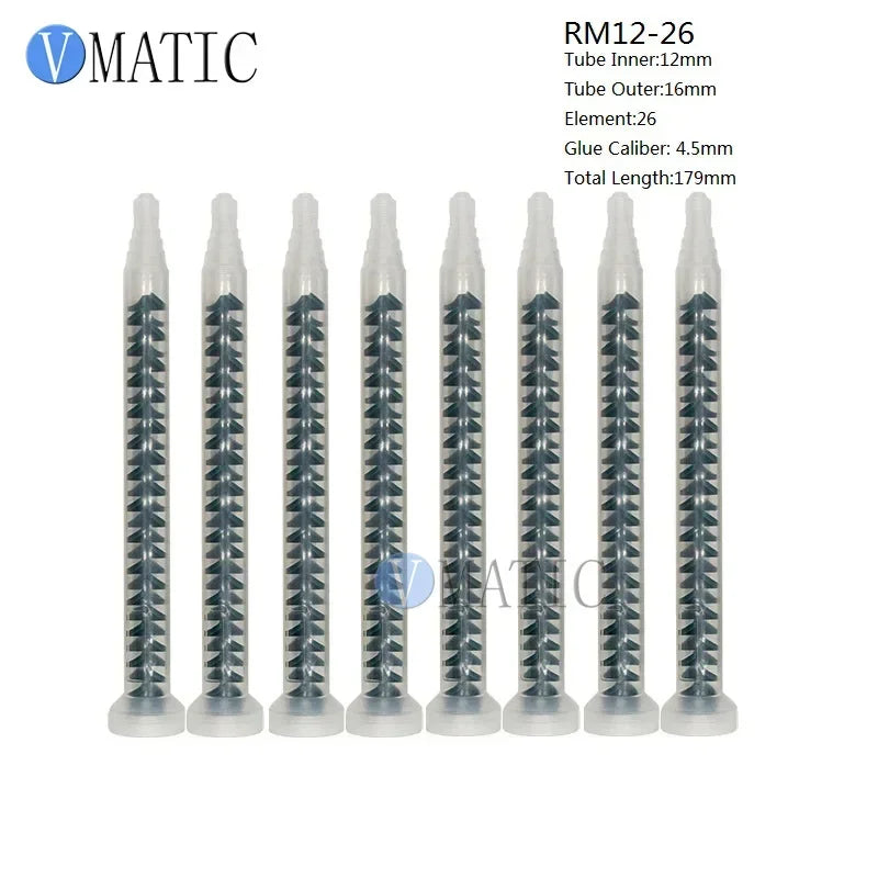 VMATIC RM12-26 Dynamic Mixing Nozzle 10PCS - Industrial Static Mixer for Epoxy Resin, AB Adhesives & High-Viscosity Glue Dispens