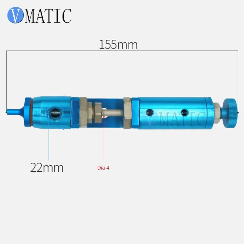 High Quality Small Valve Quality Needle Off Dispensing Valve / Blue Color Glue Dispense Nozzle Valve