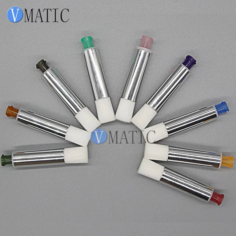 10MM White Dispensing Tip Nozzle Glue Spreading Brush Head for Dispenser Machine Atomization Viscous Liquid Application x 10pcs