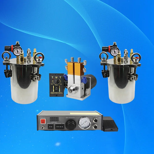 ‌Industrial Glue Dispenser Kit | Auto Machine + 2x2L Tanks & Dual Valves for LED/Electronics Free Shipping‌
