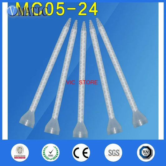 ‌MC05-24 Flared Tip Static Mixer Nozzle | Dual Cartridge for Epoxy Resin & Silicone Caulking | 10pcs Bell Mouth Mixing Tube Fast