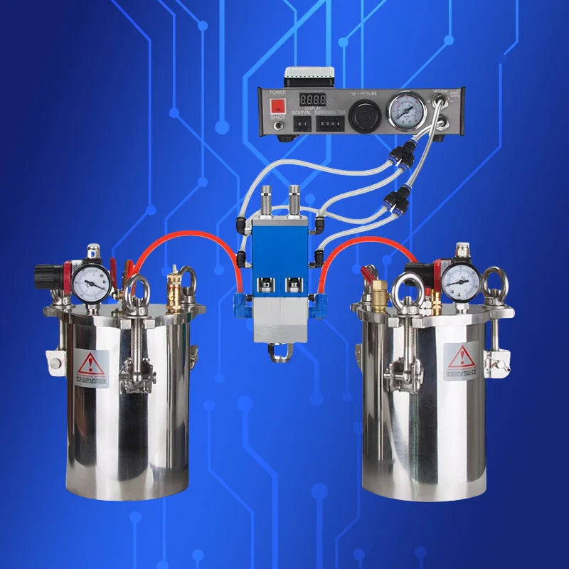 ‌Heavy Duty Glue Dispenser | 2x5L Tank & Dual-Valve System for Automotive Sealing & Construction Fast Ship‌