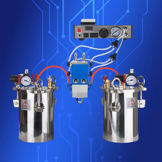 ‌Heavy Duty Glue Dispenser | 2x5L Tank & Dual-Valve System for Automotive Sealing & Construction Fast Ship‌