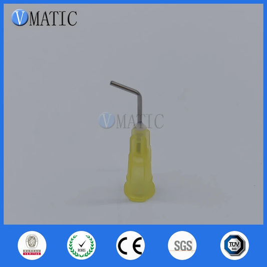 Free Shipping 100 Pieces 20G 45 Bent Degree 0.5'' 1/2 Inch Glue Dispensing Needle Bayonet Type Blunt Needles