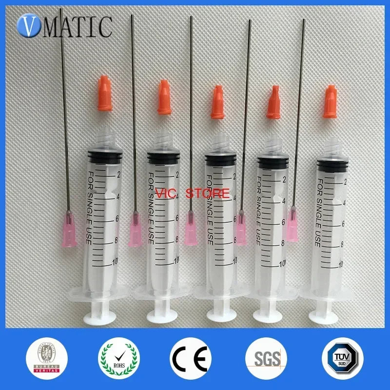 5×10ml Industrial Liquid Transfer Kit ▶ 100mm(10cm) 18G Blunt Dispensing Set