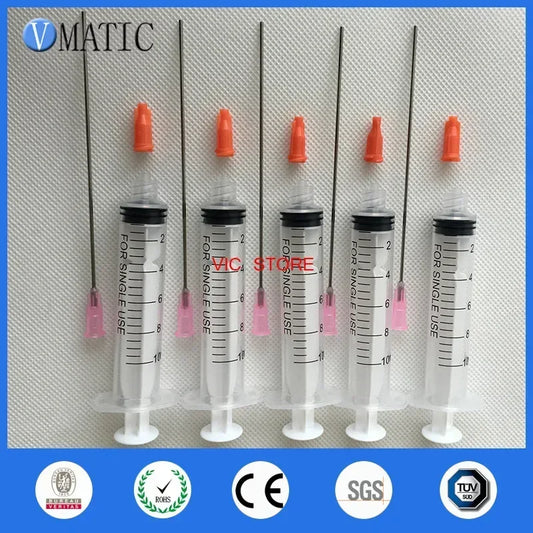 5×10ml Industrial Liquid Transfer Kit ▶ 100mm(10cm) 18G Blunt Dispensing Set
