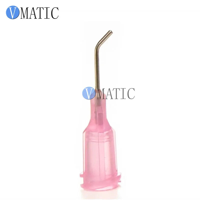 High Quality 100Pcs 20G Pink Color 0.5'' 45 Degree Bent Glue Adhesive Dispensing Needle Tips 1/2 Inch