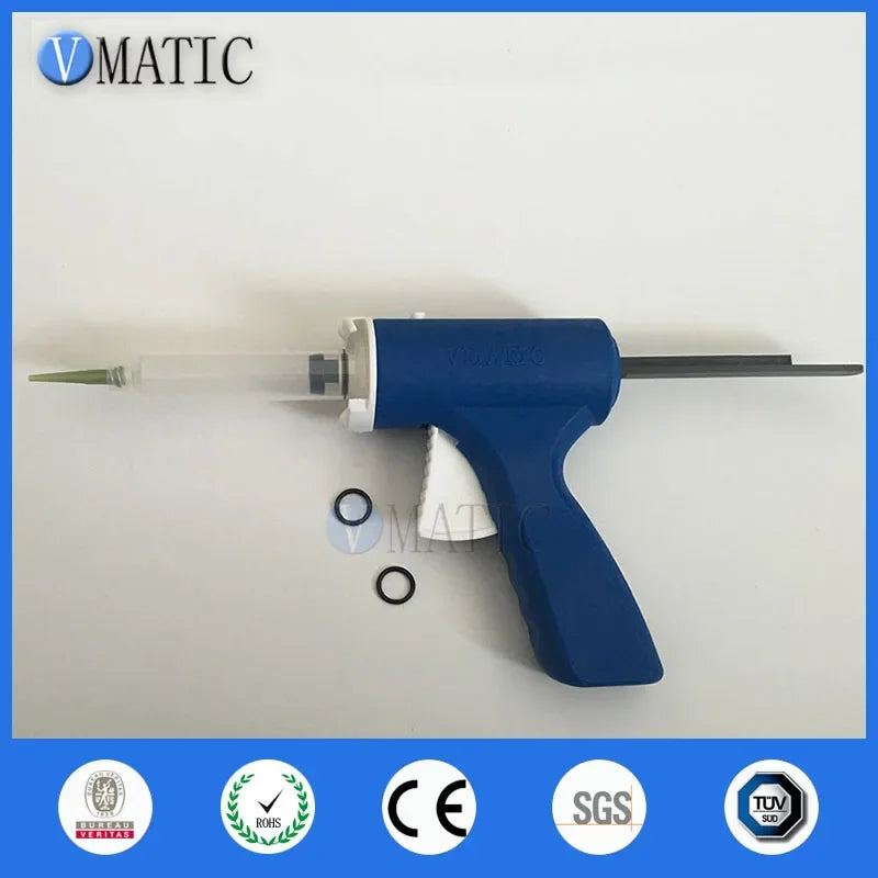 5ml Plastic Dispensing Gun Kit for Soldering Flux - Includes 5cc Syringe & Assorted Needle Tips - Manual Control for Electronics