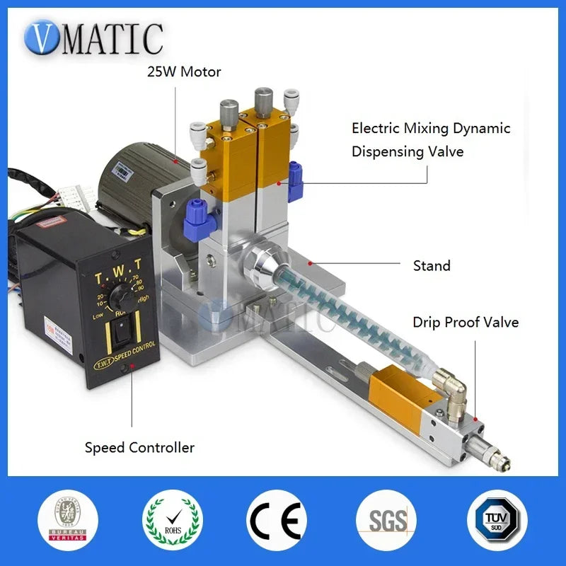 ‌Industrial Electric Mixing Valve with Motor | Dynamic Dispensing System for Two-Part Epoxy/Silicone (Auto-Calibration)‌