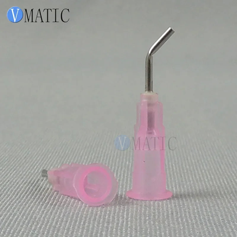 Free Shipping 100 Pieces 25G 45 Bent Degree 0.5'' Glue Dispensing Needle Bayonet Type Dispenser Needles 1/2 Inch