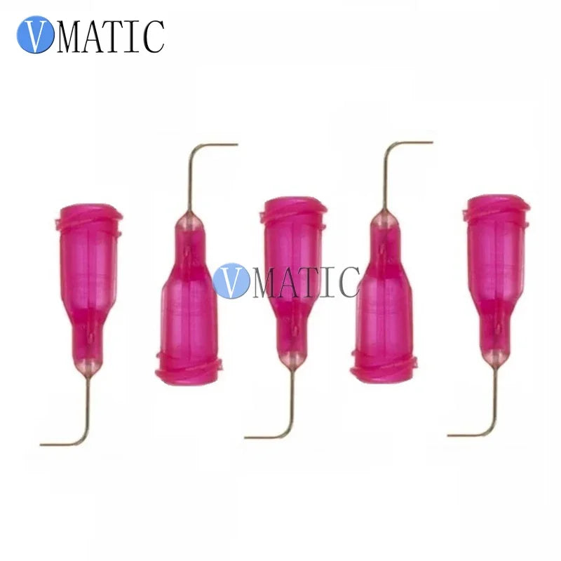 Free Shipping 100Pcs 25G Red 0.5'' Tubing 90 Degree Bent Dispenser Glue Needle 1/2 Inch