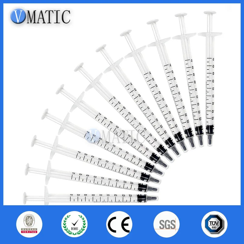 Free Shipping 50Pcs 1ml/cc Dispensing Plastic Liquid Dispenser Syringe Needle Industrial Glue Dispenser Syringes