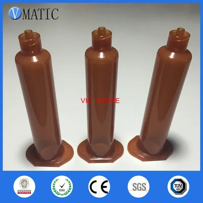 Free Shipping 30 Cc Ml Us Style Amber Color Plastic Glue Dispensing Pneumatic Syringes Barrel With Piston
