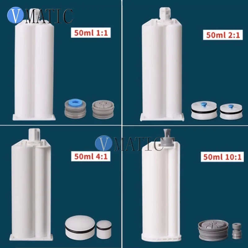 Free Shipping Epoxy Resin Gun Mixing Syringe 50 Cc 50 Ml 1:1 2:1 4:1 & 10:1 Ratio Plastic Glue Dispensing Cartridge