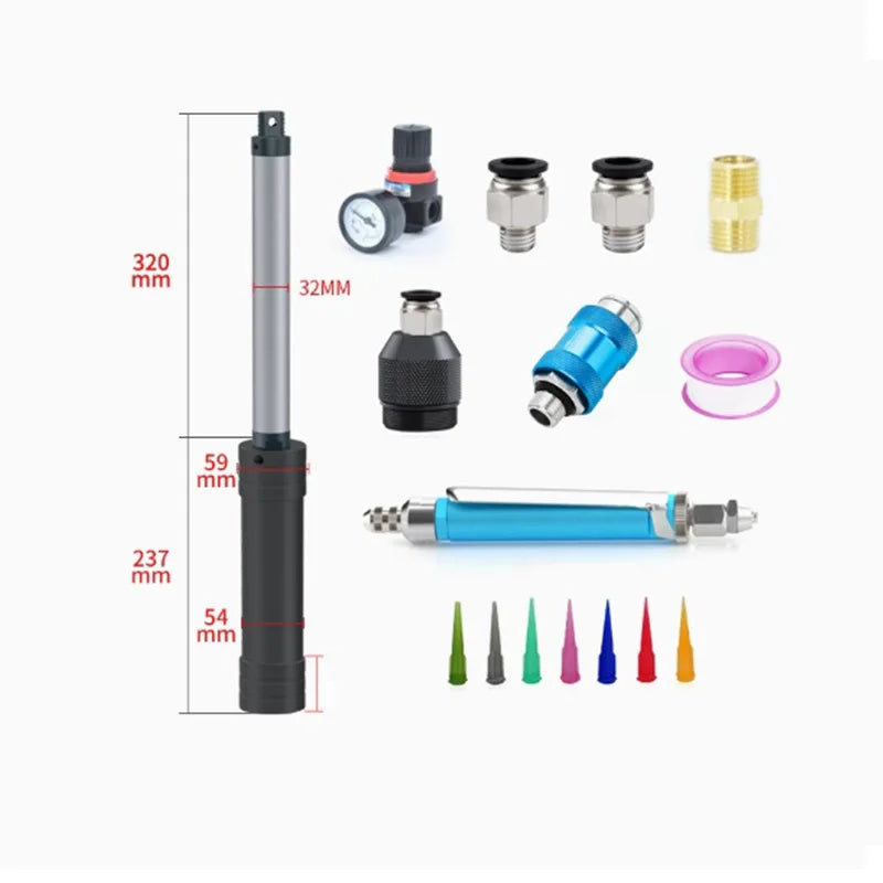 Manual/Pneumatic Dispensing Gun - Precision Flow Control for 330ml & 50ml Cartridges of Silicone, Sealant & 2K Adhesive