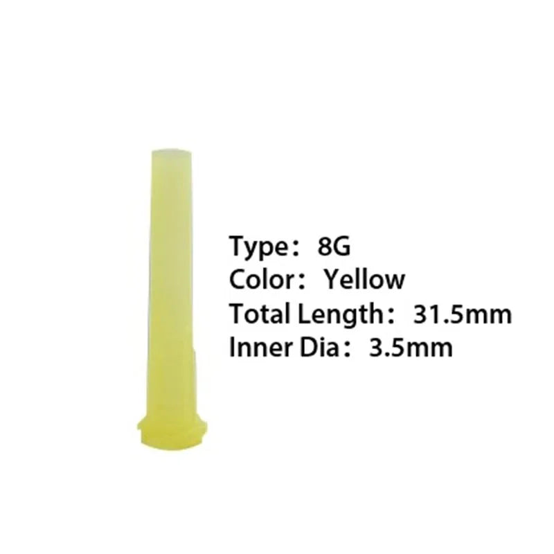 ESD-Safe Luer Lock Plastic Dispensing Needle Nozzles 8G to 32G For TT Glue Applicator Dispenser Tapered/Conical Tip X 100pcs