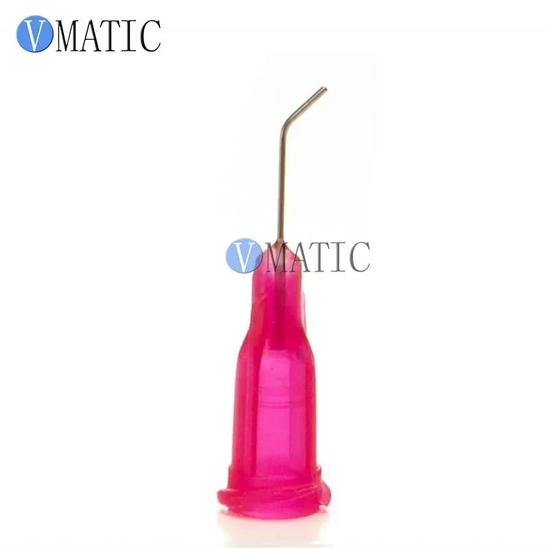 ‌100Pcs 25G 45° Bent Dispensing Needles | 0.5'' SUS304 Red Glue Tips for Precision Adhesive Free Shipping‌